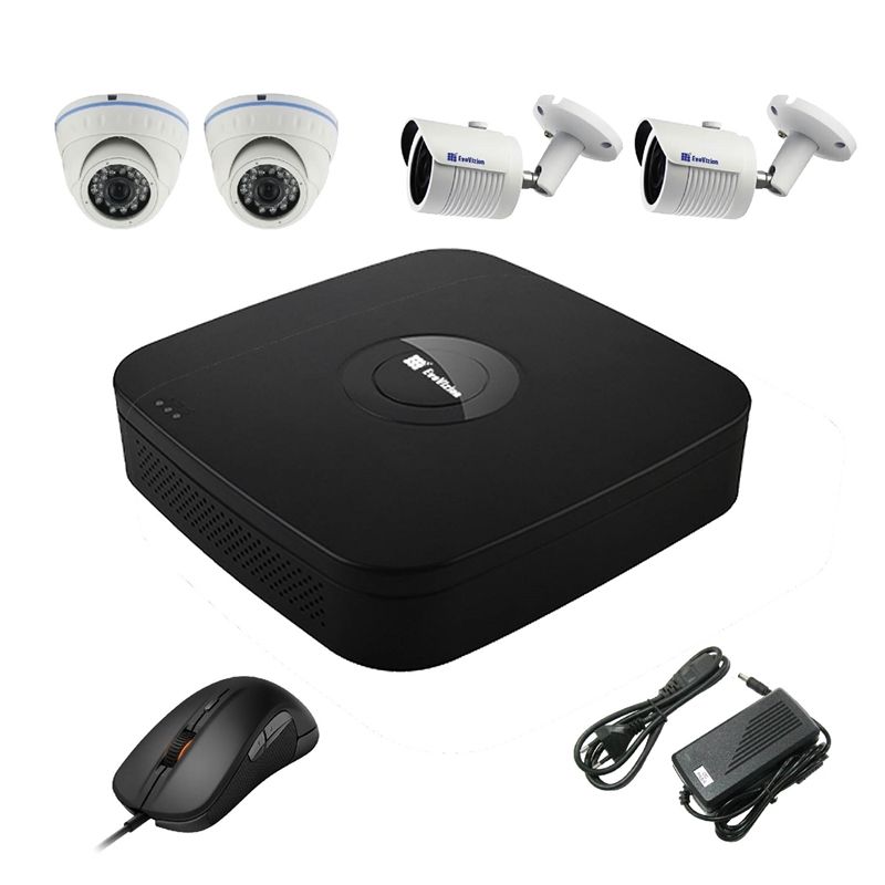 EvoVizion N9 IP-2DOME-M-2OUT-130 Комплект видеонаблюдения на 4 камеры