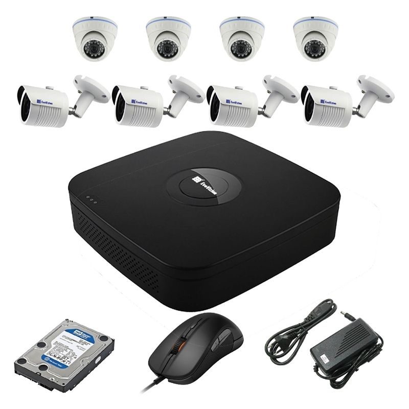 EvoVizion N9 IP-4DOME-M-4OUT-130 + HDD 1 Тб Комплект видеонаблюдения на 8 камер