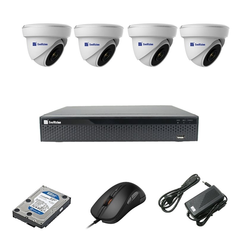 EvoVizion 4DOME-200-эконом + HDD 2 Тб Комплект видеонаблюдения на 4 камеры