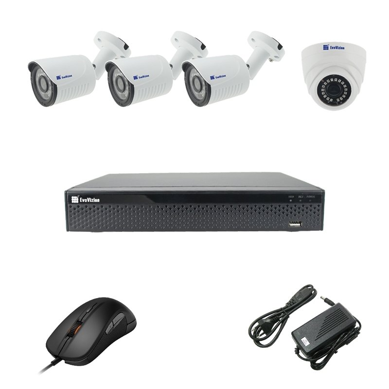 EvoVizion 1DOME-3OUT-200 Комплект видеонаблюдения на 4 камеры