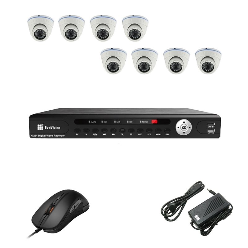 EvoVizion 8DOME-M-100 Комплект видеонаблюдения на 8 камеры