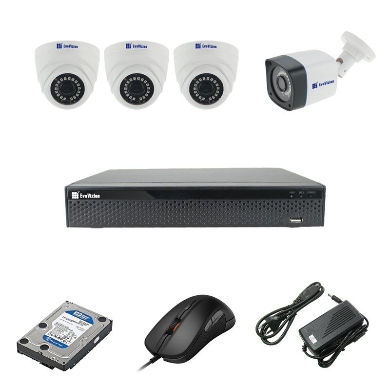 EvoVizion 3DOME-1OUT-200-эконом + HDD 2 Тб Комплект видеонаблюдения на 4 камеры