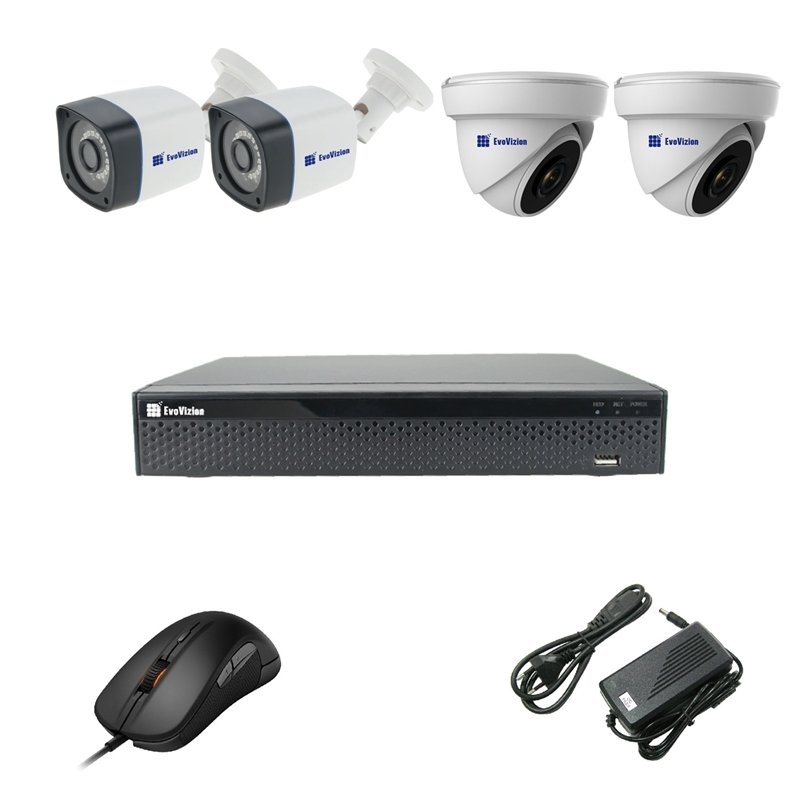 EvoVizion 2DOME-2OUT-200 Комплект видеонаблюдения на 4 камеры