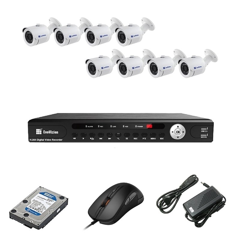 EvoVizion 8OUT-100+ HDD 1 Тб Комплект відеоспостереження на 8 камер