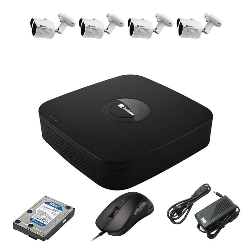 EvoVizion N9 IP-4OUT-240 + HDD 2 Тб Комплект відеоспостереження на 4 камери
