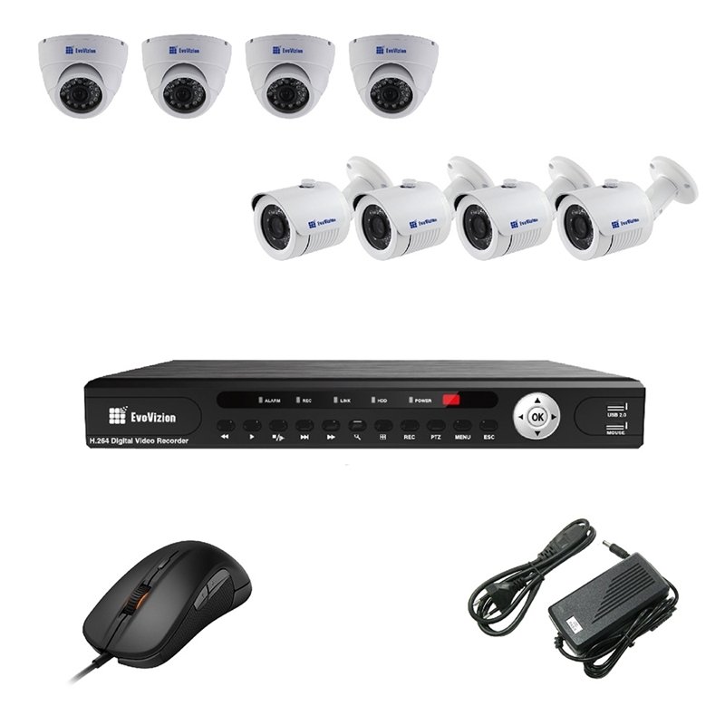 EvoVizion4DOME-4OUT-100 Комплект видеонаблюдения на 8 камеры