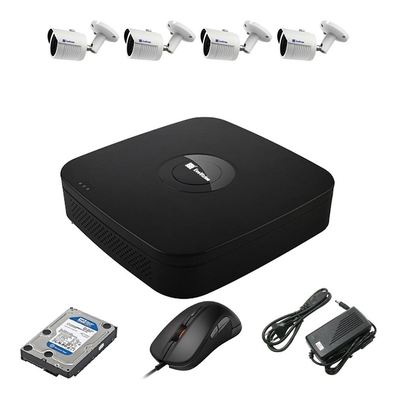 EvoVizion N9 IP-4OUT-240 + HDD 2 Тб Комплект видеонаблюдения на 4 камеры