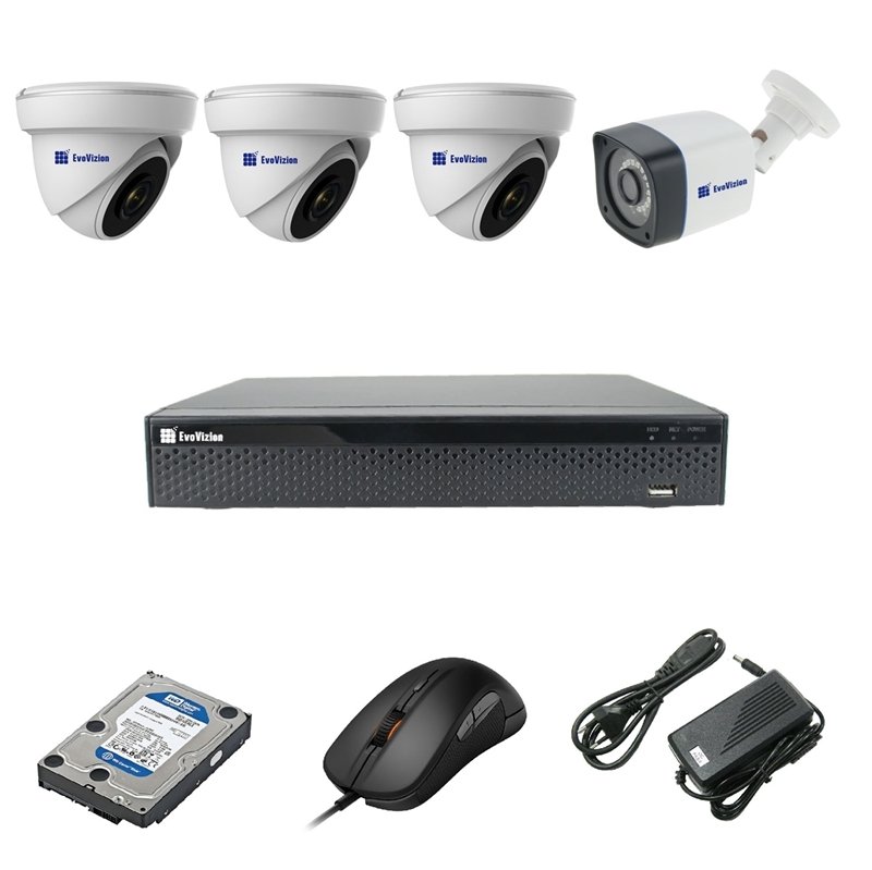 EvoVizion 3DOME-1OUT-200 + HDD 1 Тб Комплект видеонаблюдения на 4 камеры