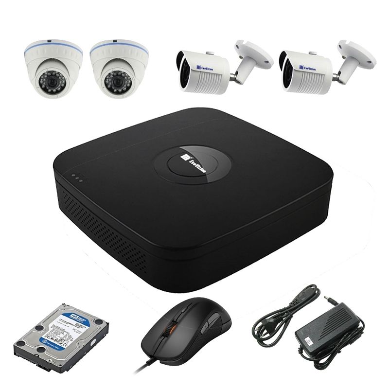 EvoVizion N9 IP-2DOME-M-2OUT-130 + HDD 1 Тб Комплект видеонаблюдения на 4 камеры