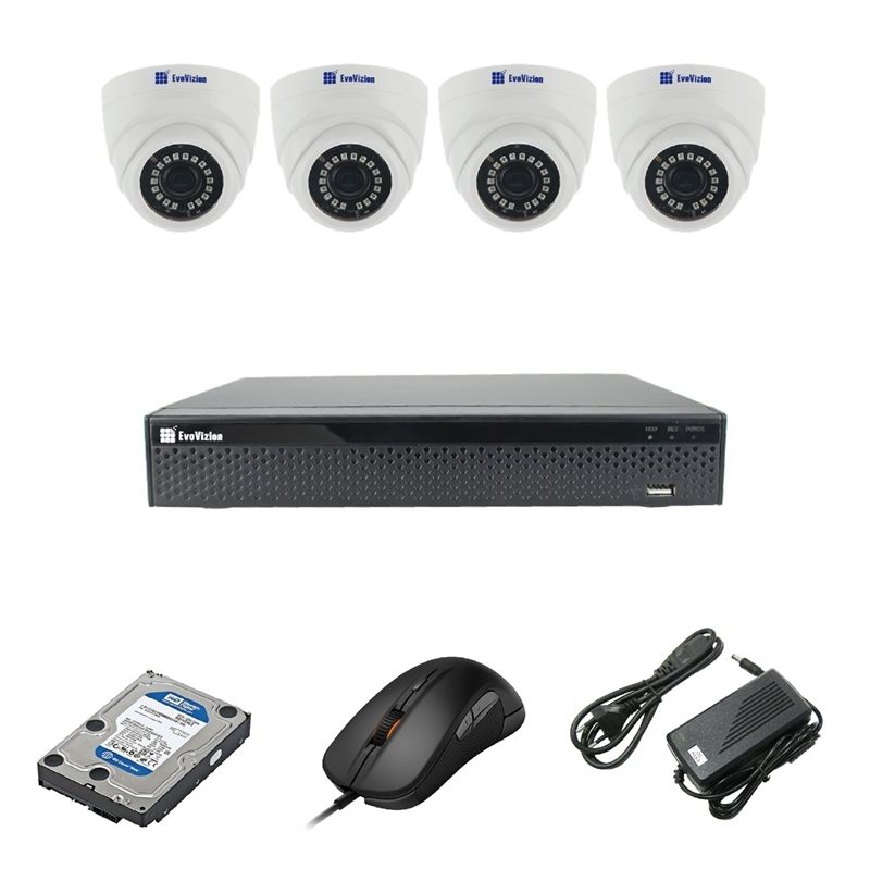 EvoVizion 4DOME-240-эконом + HDD 2 Тб Комплект видеонаблюдения на 4 камеры