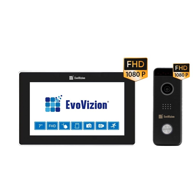 EvoVizion VP-1015FHD Black (Wi-Fi) + DP-07FHD Комплект домофону