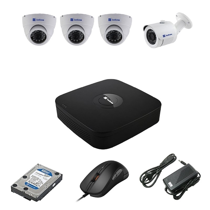 EvoVizion 3DOME-1OUT-240 + HDD 1 Тб Комплект видеонаблюдения на 4 камеры