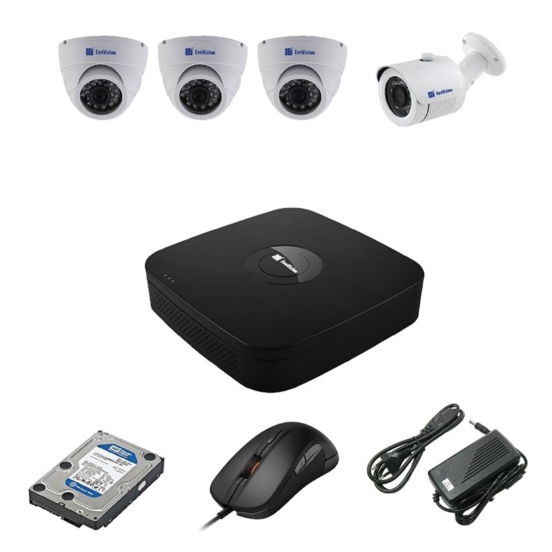 EvoVizion 3DOME-1OUT-240 + HDD 2 Тб Комплект видеонаблюдения на 4 камеры