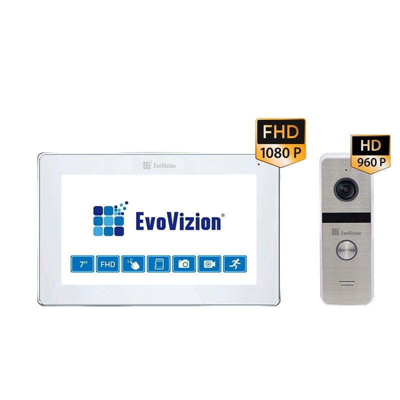 EvoVizion VP-1015FHD White (Wi-Fi) + DP-06AHD Комплект домофона