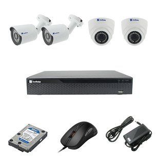 EvoVizion 2DOME-2OUT-240-эконом + HDD 2 Тб Комплект видеонаблюдения на 4 камеры