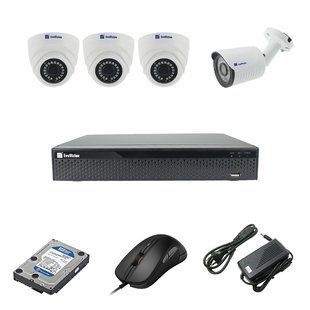 EvoVizion 3DOME-1OUT-240-эконом + HDD 1 Тб Комплект видеонаблюдения на 4 камеры