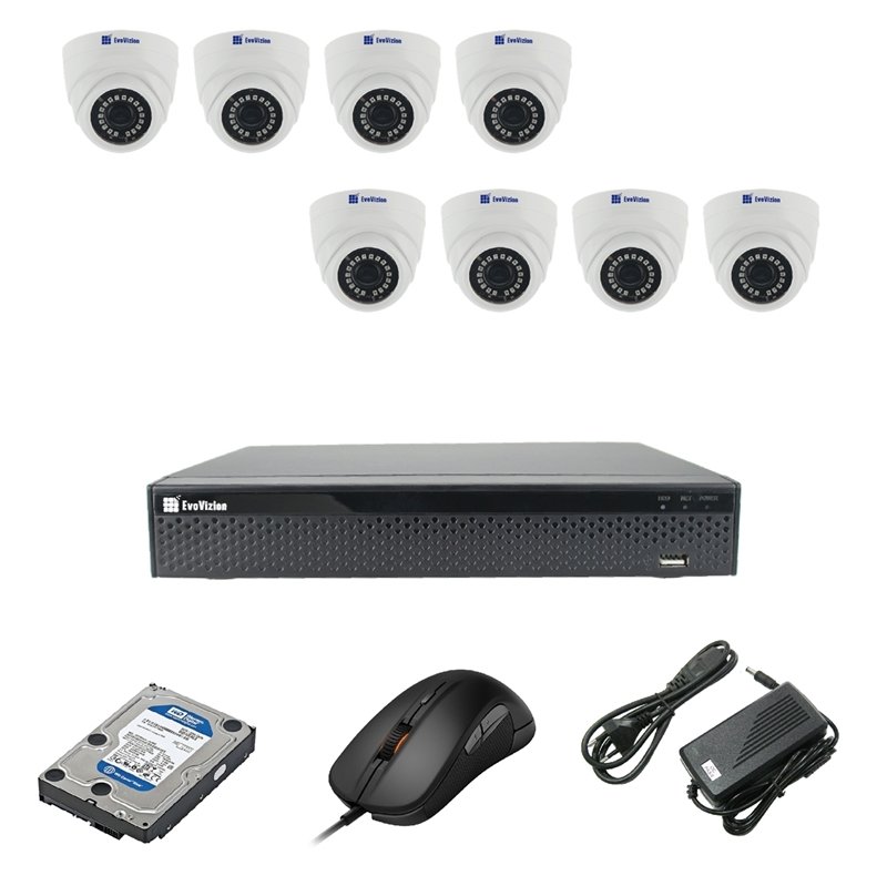 EvoVizion 8DOME-100-эконом + HDD 1 Тб Комплект видеонаблюдения на 8 камеры