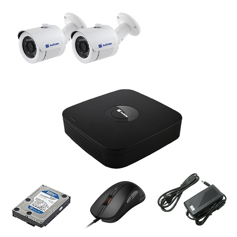 EvoVizion 2OUT-240-LITE + HDD 1 Тб Комплект видеонаблюдения на 2 камеры