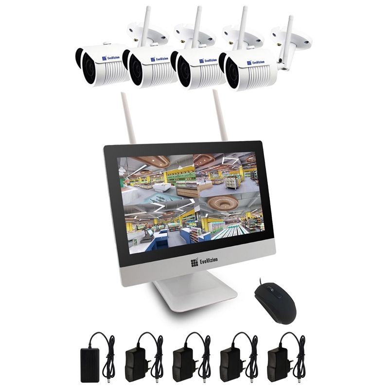 Evovizion на 4 камеры Wi-Fi LCD KIT 2.4-846*4 Комплект видеонаблюдения Wi-FI