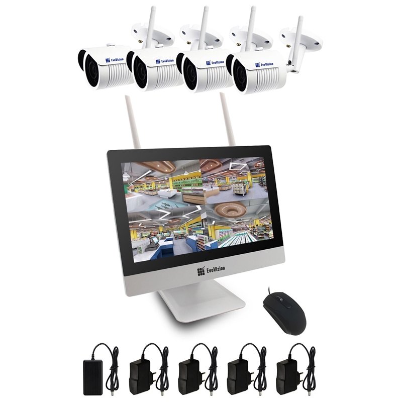 Evovizion на 4 камери Wi-Fi LCD KIT 2.4-846 * 4 Комплект відеоспостереження Wi-FI