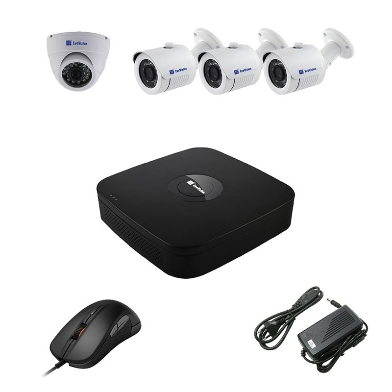 EvoVizion 1DOME-3OUT-100 Комплект видеонаблюдения на 4 камеры