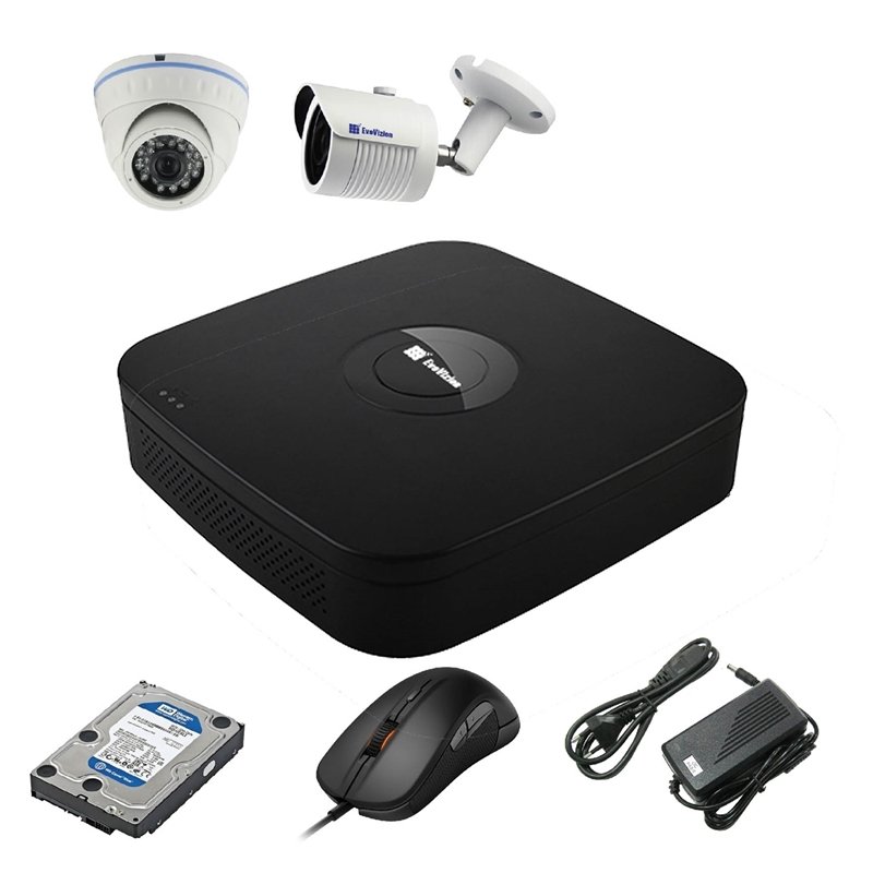 EvoVizion N9 IP-1DOME-M-1OUT-130 + HDD 1 Тб Комплект відеоспостереження на 2 камери