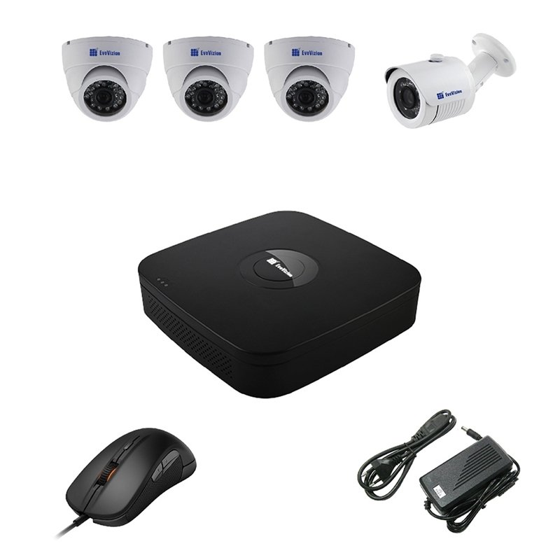 EvoVizion 3DOME-1OUT-100 Комплект видеонаблюдения на 4 камеры