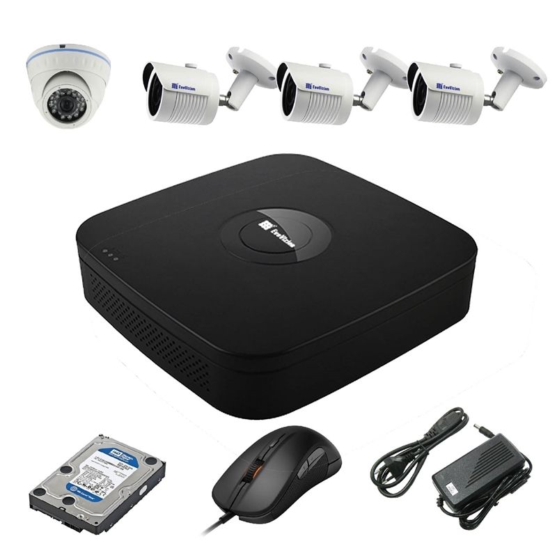 EvoVizion N9 IP-1DOME-M-3OUT-130 + HDD 1 Тб Комплект видеонаблюдения на 4 камеры