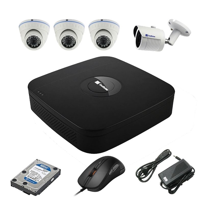EvoVizion N9 IP-3DOME-M-1OUT-130 + HDD 1 Тб Комплект видеонаблюдения на 4 камеры