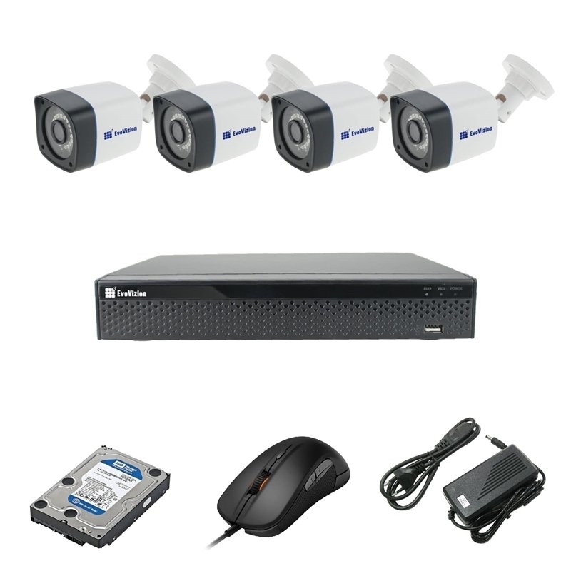 EvoVizion 4OUT-200-эконом + HDD 1 Тб Комплект видеонаблюдения на 4 камеры