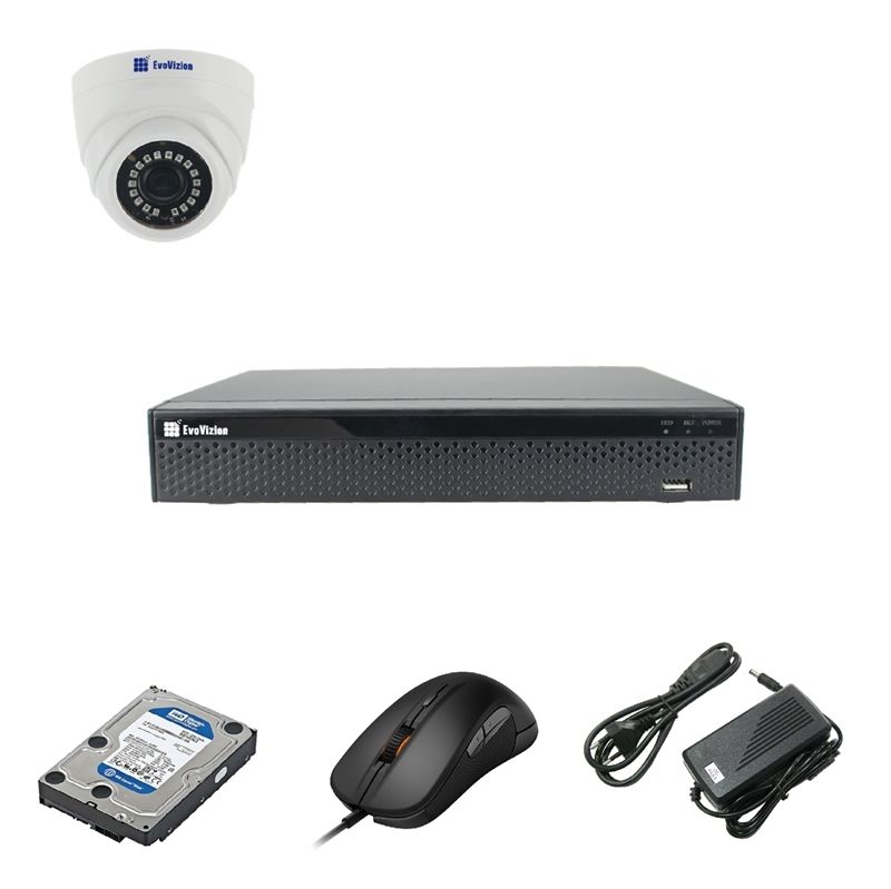 EvoVizion 1DOME-100-эконом + HDD 1 Тб Комплект видеонаблюдения на 1 камеру